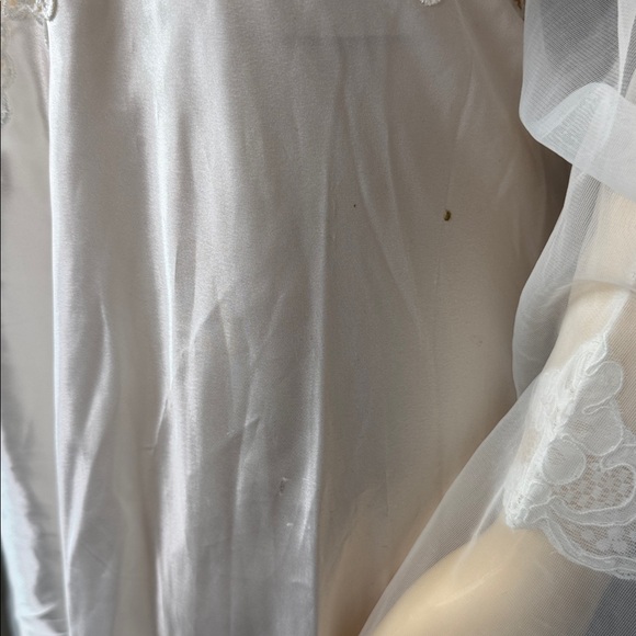 VINTAGE VICTORIA'S SECRET lace Sheer Lingerie Bridal Slip Dress Robe sz L - Picture 7 of 14